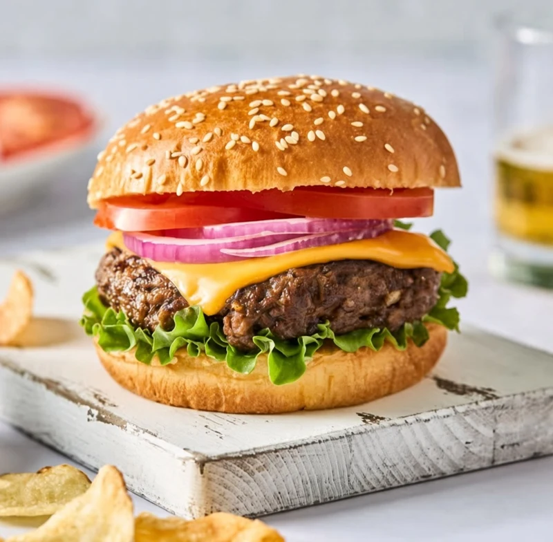 Flame burger from Peak & Flame Pizza Express in Cranston, Calgary, AB