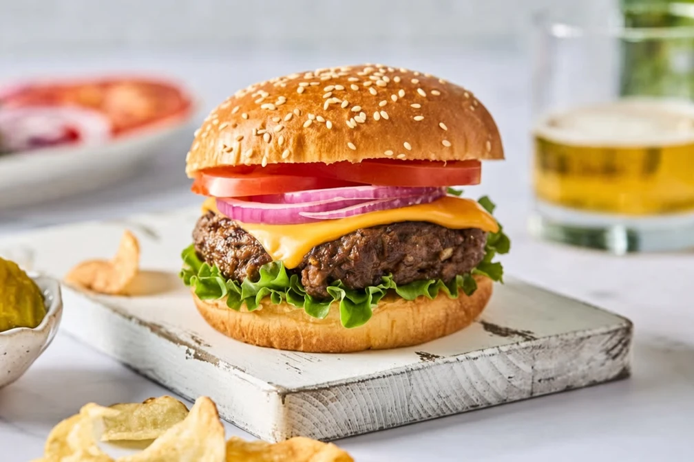 Flame Burger from Peak & Flame Pizza Express in Cranston, Calgary